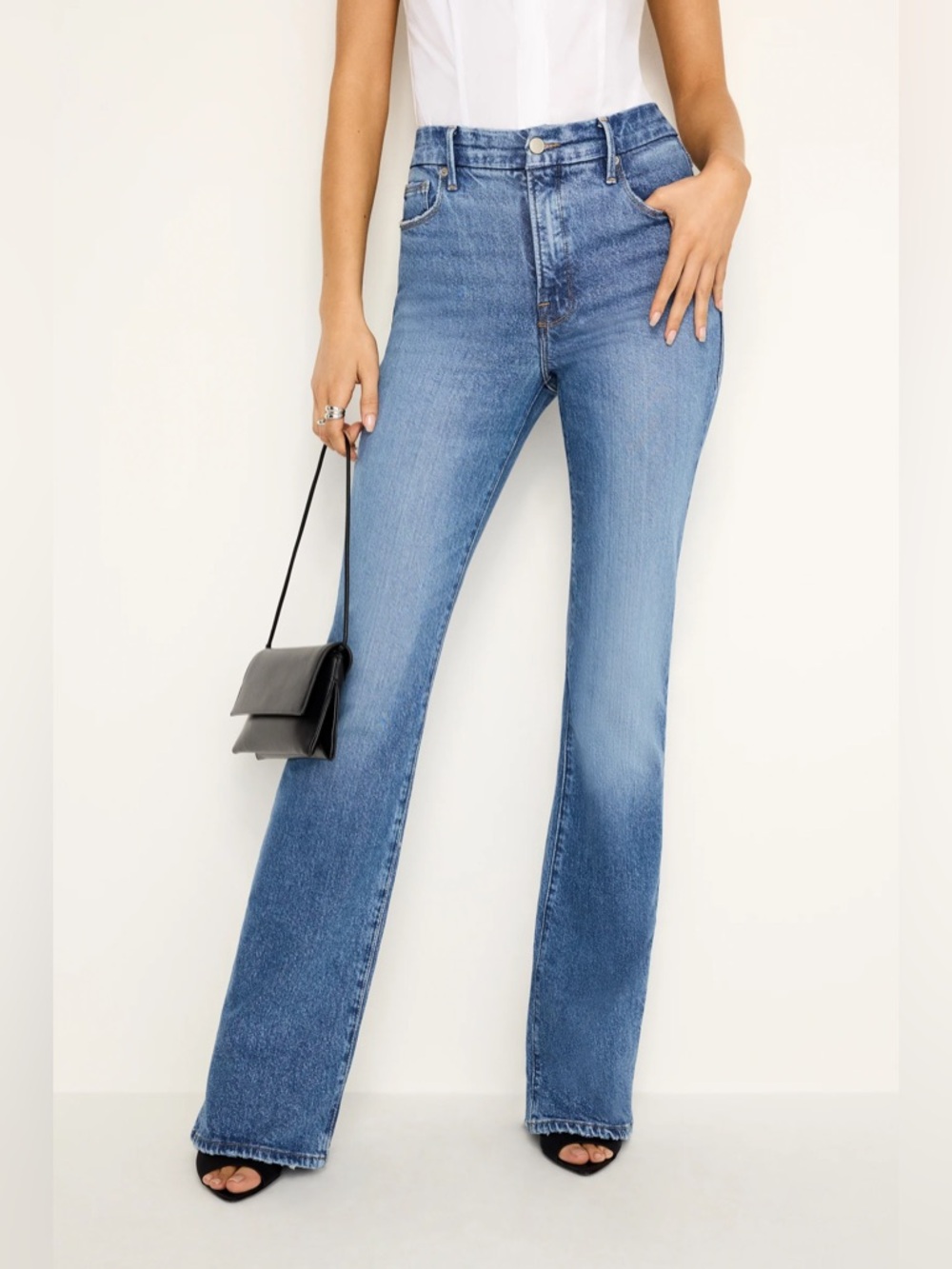 Good American Soft Tech Good Classic Bootcut Jeans | Size 12